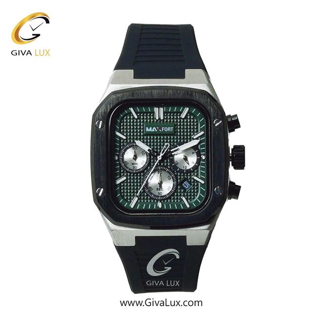 ساعت مچی اورجینال مردانه مکس فورت (MAXFORT) سه موتوره کرنوگراف نقره ای-سرمه ای | سرمه ای| سبز یشمی تیره| کد رفرنس MX-116