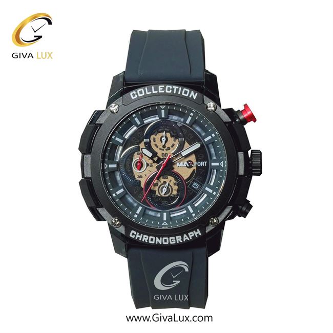 ساعت مچی اورجینال مردانه مکس فورت (MAXFORT) سه موتوره کرنوگراف مشکی | طوسی| مشکی| کد رفرنس MX-117