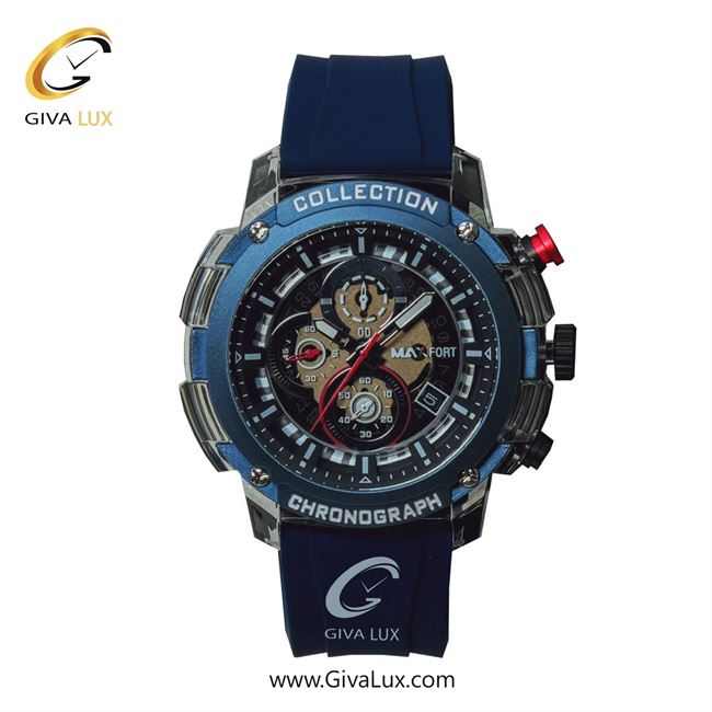 ساعت مچی اورجینال مردانه مکس فورت (MAXFORT) سه موتوره کرنوگراف سرمه ای-آبی | سرمه ای| مشکی| کد رفرنس MX-117