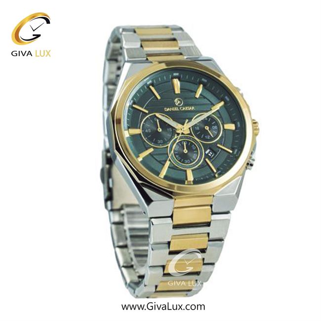 ساعت مچی اورجینال مردانه دنیل سزار سه موتوره کرنوگراف نقره ای-طلایی | طلایی-نقره ای| سبز یشمی تیره| کد رفرنس DC-1170