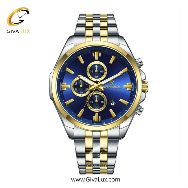 ساعت مچی اورجینال مردانه دنیل سزار سه موتوره کرنوگراف نقره ای-طلایی | طلایی-نقره ای| سرمه ای| کد رفرنس DC-1171