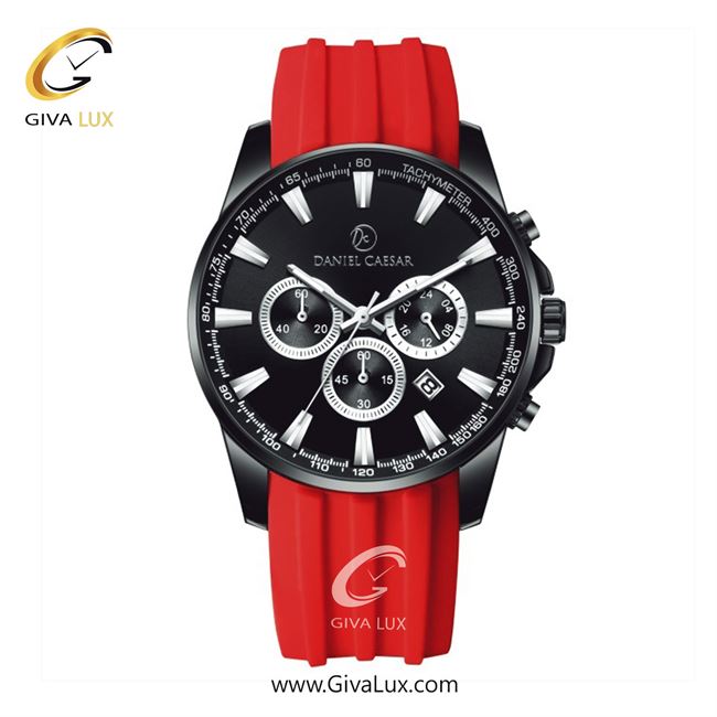 ساعت مچی اورجینال مردانه دنیل سزار سه موتوره کرنوگراف مشکی | قرمز| مشکی| کد رفرنس DC-1182