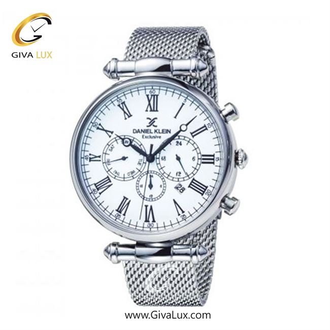 ساعت مچی اورجینال مردانه دنیل کلین سه موتوره کرنوگراف نقره ای | نقره ای| سفید| کد رفرنس DK11829-1