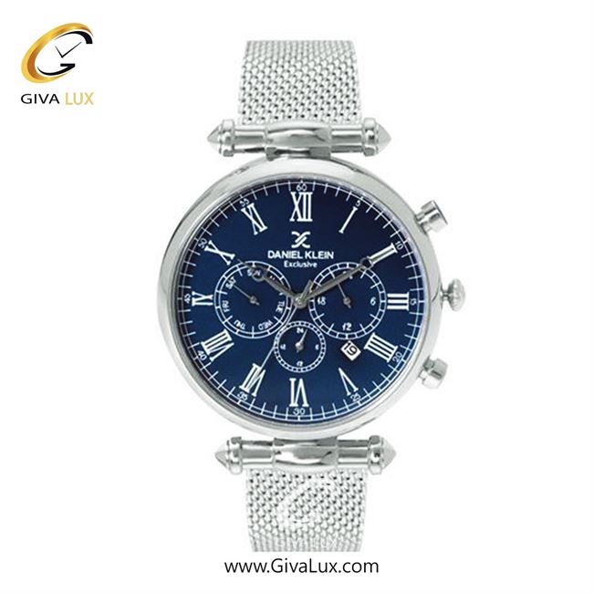 ساعت مچی اورجینال مردانه دنیل کلین سه موتوره کرنوگراف نقره ای | نقره ای| سرمه ای| کد رفرنس DK11829-2