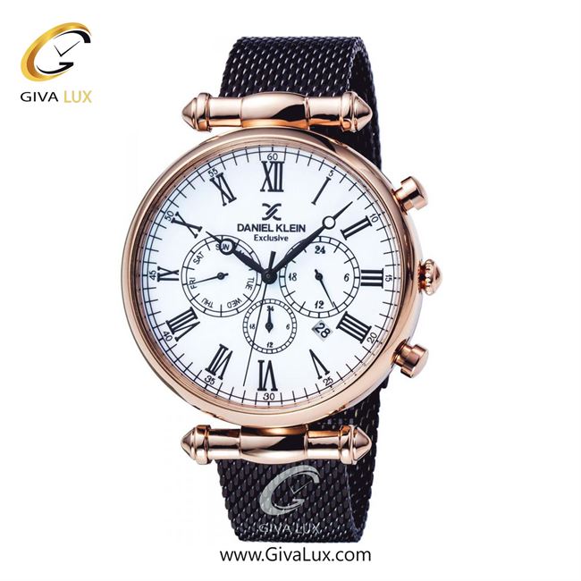 ساعت مچی اورجینال مردانه دنیل کلین سه موتوره کرنوگراف رزگلد | مشکی| سفید| کد رفرنس DK11829-4