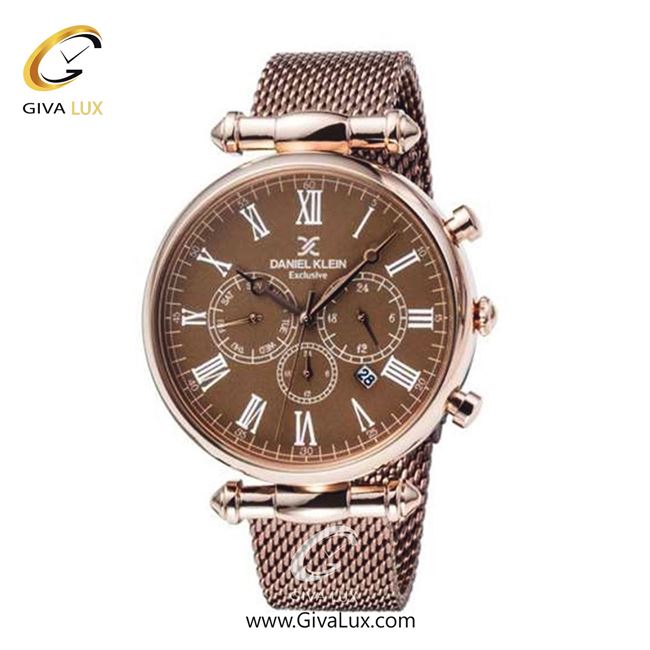 ساعت مچی اورجینال مردانه دنیل کلین سه موتوره کرنوگراف رزگلد | قهوه ای| قهوه ای| کد رفرنس DK11829-5