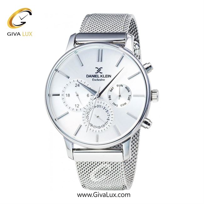 ساعت مچی اورجینال مردانه دنیل کلین سه موتوره فول تایم نقره ای | نقره ای| نقره ای| کد رفرنس DK11857-1