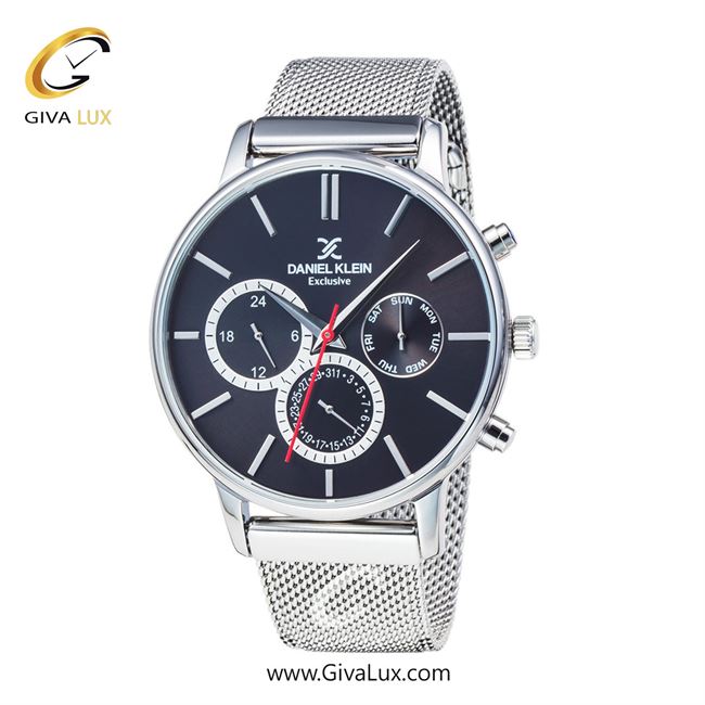 ساعت مچی اورجینال مردانه دنیل کلین سه موتوره فول تایم نقره ای | نقره ای| مشکی| کد رفرنس DK11857-2