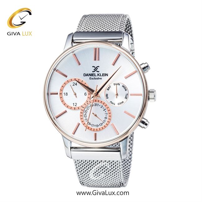 ساعت مچی اورجینال مردانه دنیل کلین سه موتوره فول تایم رزگلد-نقره ای | نقره ای| نقره ای| کد رفرنس DK11857-5