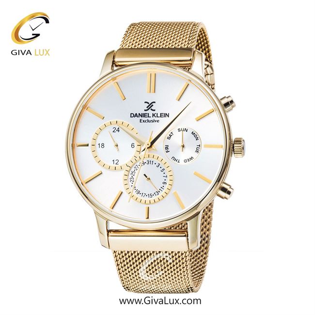 ساعت مچی اورجینال مردانه دنیل کلین سه موتوره فول تایم طلایی | طلایی| نقره ای| کد رفرنس DK11857-6