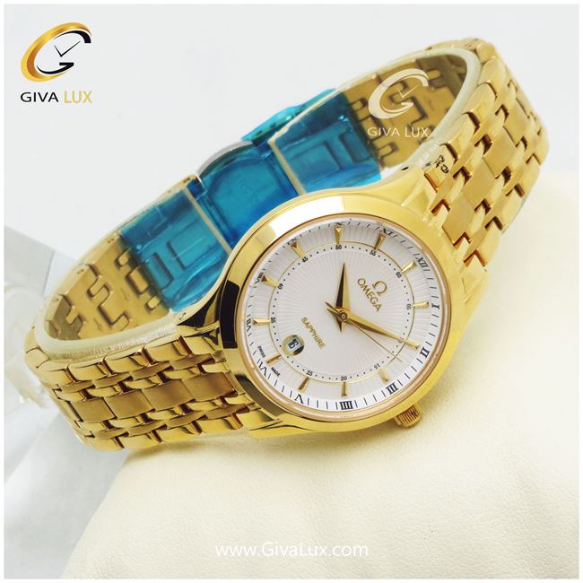 ساعت مچی زنانه فول استیل اومگا تقویم دار