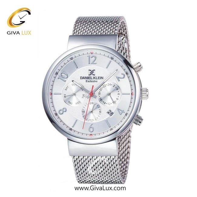 ساعت مچی اورجینال مردانه دنیل کلین سه موتوره کرنوگراف نقره ای | نقره ای| نقره ای| کد رفرنس DK11871-1