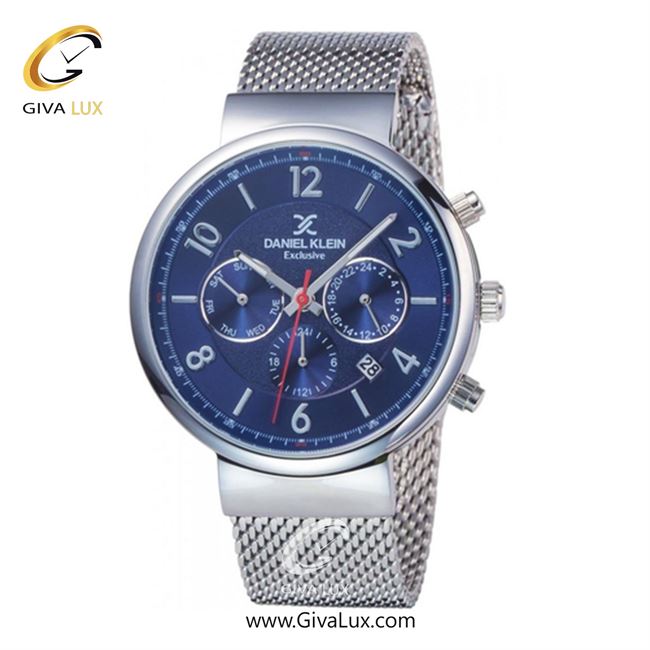 ساعت مچی اورجینال مردانه دنیل کلین سه موتوره کرنوگراف نقره ای | نقره ای| سرمه ای| کد رفرنس DK11871-2