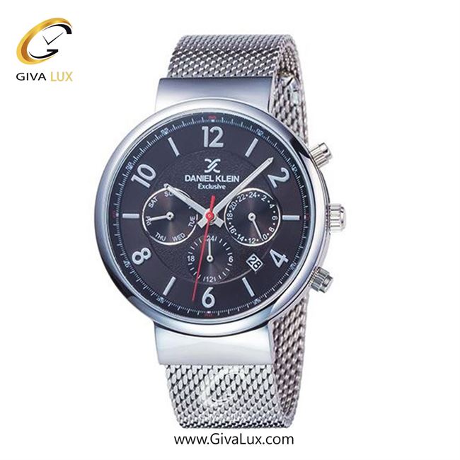 ساعت مچی اورجینال مردانه دنیل کلین سه موتوره کرنوگراف نقره ای | نقره ای| مشکی| کد رفرنس DK11871-6
