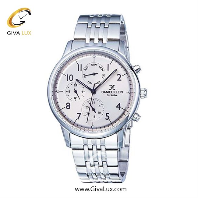 ساعت مچی اورجینال مردانه دنیل کلین سه موتوره فول تایم نقره ای | نقره ای| نقره ای| کد رفرنس DK11894-3