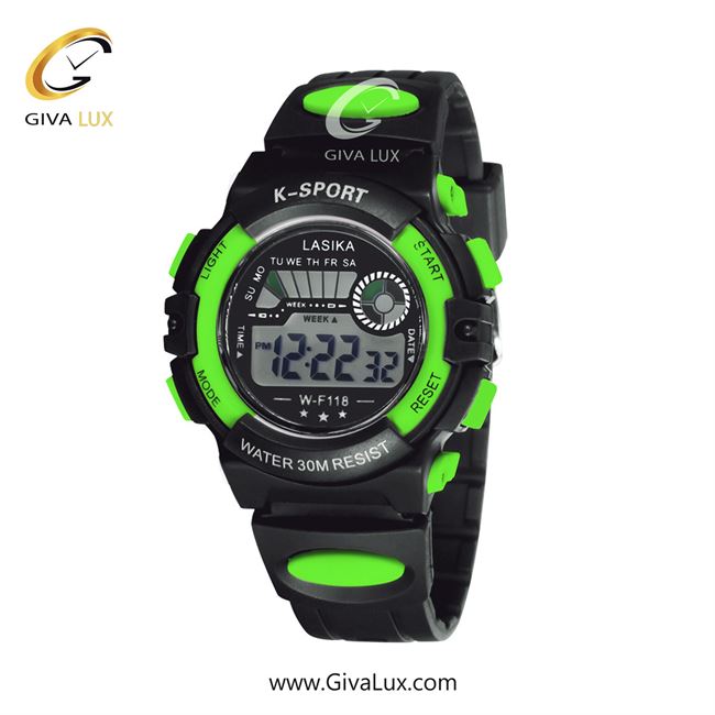 ساعت مچی اورجینال بچه گانه-زنانه لاسیکا مشکی-سبز | مشکی| مشکی| کد رفرنس 118BKGN