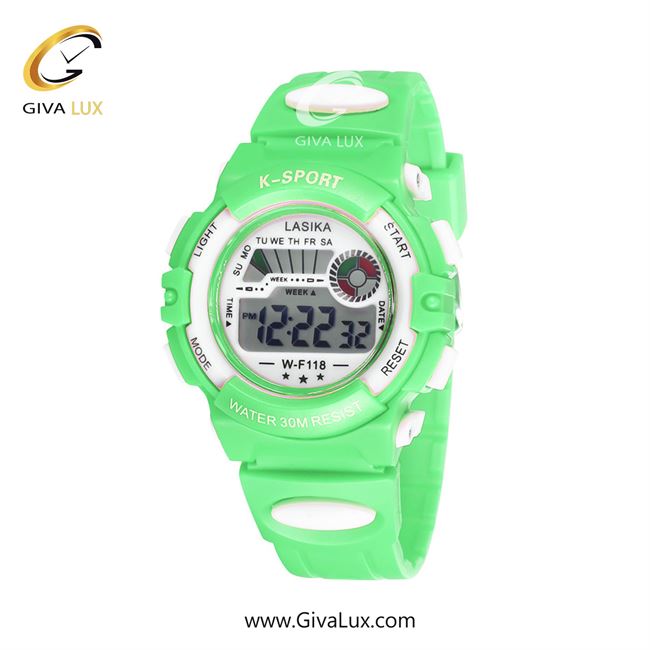 ساعت مچی اورجینال زنانه-بچه گانه لاسیکا سفید-سبز | سبز| مشکی| کد رفرنس 118GN
