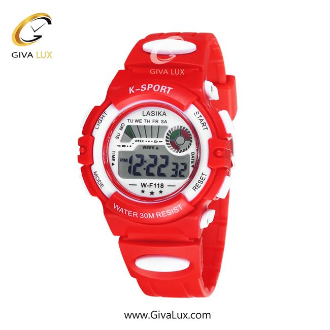 ساعت مچی اورجینال بچه گانه-زنانه لاسیکا قرمز-سفید | قرمز| مشکی| کد رفرنس 118RD