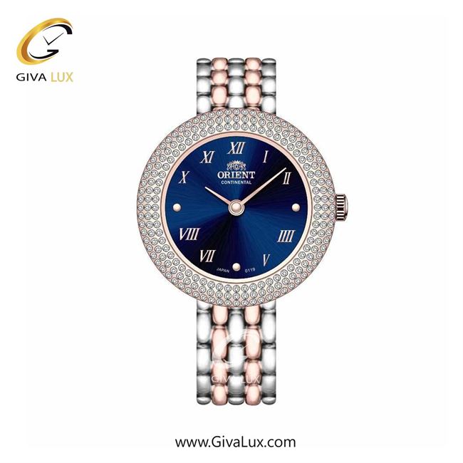 ساعت مچی اورجینال زنانه اورینت (کانتیننتال) | Orient (Continental) رزگلد | نقره ای-رزگلد| آبی کاربنی| کد رفرنس 0119