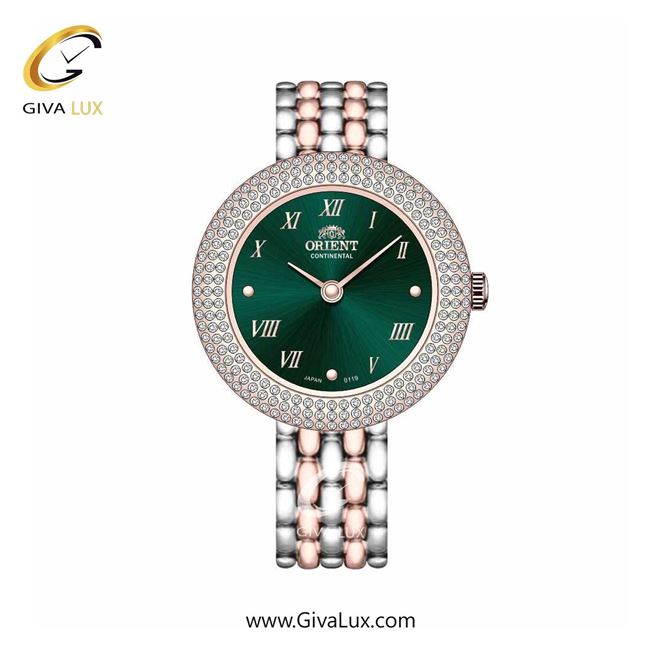 ساعت مچی اورجینال زنانه اورینت (کانتیننتال) | Orient (Continental) رزگلد | رزگلد-نقره ای| سبز یشمی تیره| کد رفرنس 0119