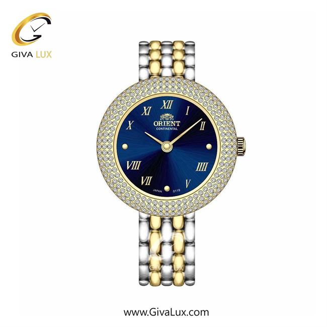 ساعت مچی اورجینال زنانه اورینت (کانتیننتال) | Orient (Continental) طلایی | نقره ای-طلایی| آبی کاربنی| کد رفرنس 0119