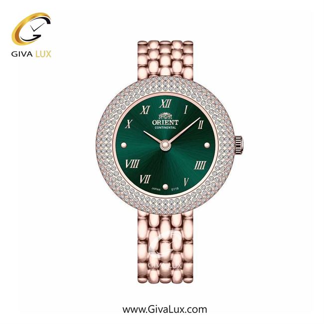 ساعت مچی اورجینال زنانه اورینت (کانتیننتال) | Orient (Continental) رزگلد | رزگلد| سبز یشمی تیره| کد رفرنس 0119