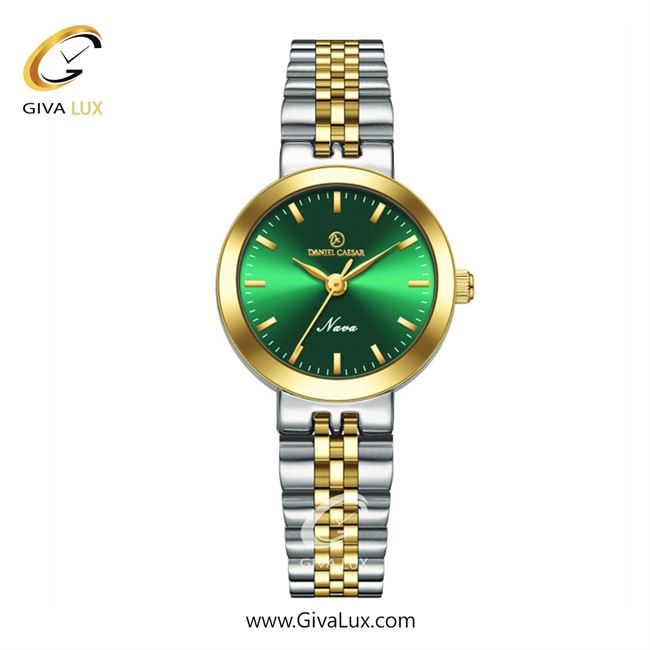 ساعت مچی اورجینال زنانه دنیل سزار طلایی | نقره ای-طلایی| سبز یشمی تیره| کد رفرنس DC-1190