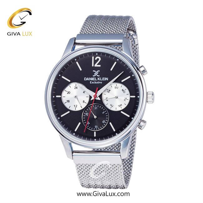 ساعت مچی اورجینال مردانه دنیل کلین سه موتوره فول تایم نقره ای | نقره ای| مشکی| کد رفرنس DK11906-2