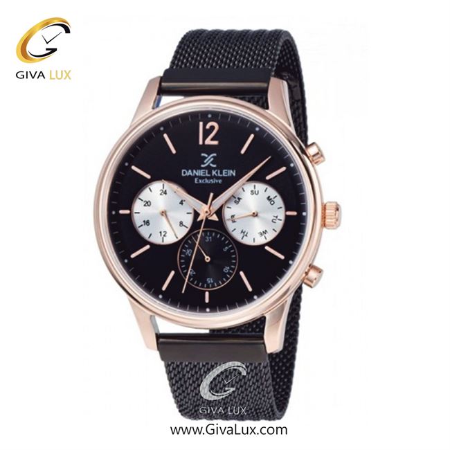 ساعت مچی اورجینال مردانه دنیل کلین سه موتوره فول تایم رزگلد | مشکی| مشکی| کد رفرنس DK11906-5