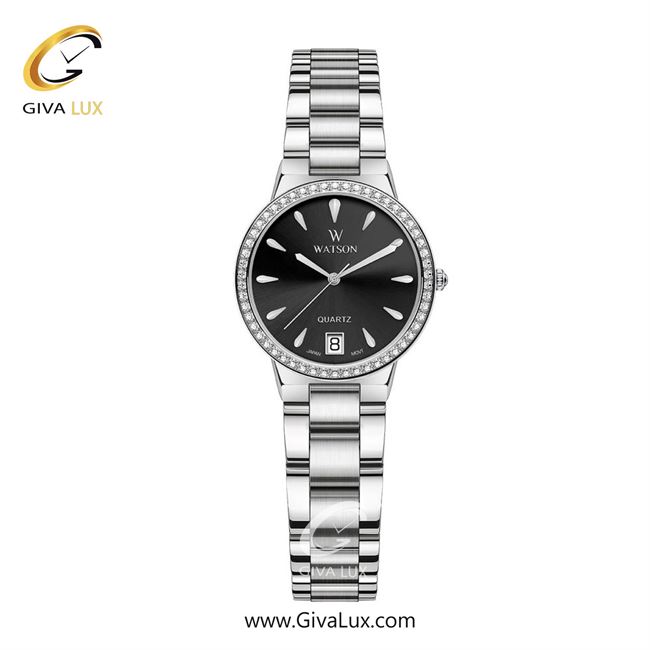 ساعت مچی اورجینال زنانه واتسون | WATSON  نقره ای | نقره ای| مشکی| کد رفرنس W 1191L-304