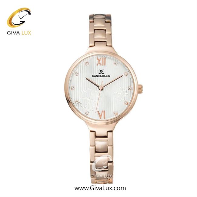 ساعت مچی اورجینال زنانه دنیل کلین رزگلد | رزگلد| گلدار/طرحدار-نقره ای| کد رفرنس DK11957-2