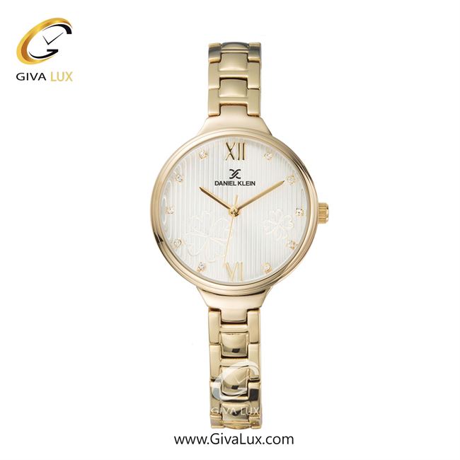 ساعت مچی اورجینال زنانه دنیل کلین طلایی | طلایی| نقره ای-گلدار/طرحدار| کد رفرنس DK11957-3