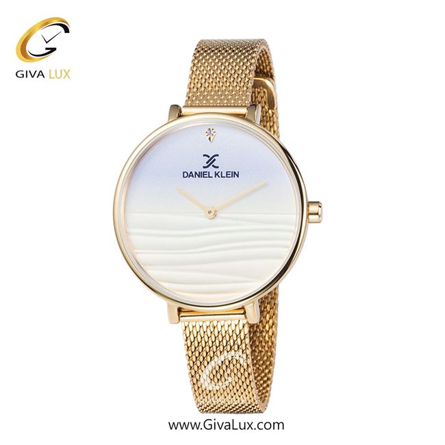 ساعت مچی اورجینال زنانه دنیل کلین طلایی | طلایی| گلدار/طرحدار-آبی-نقره ای| کد رفرنس DK11982-5