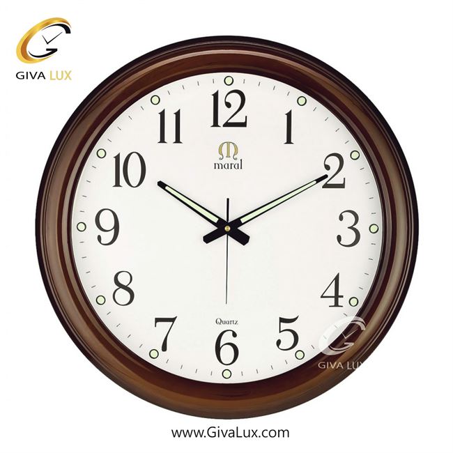 ساعت دیواری اورجینال مارال PVC قهوه ای| کد رفرنس 12