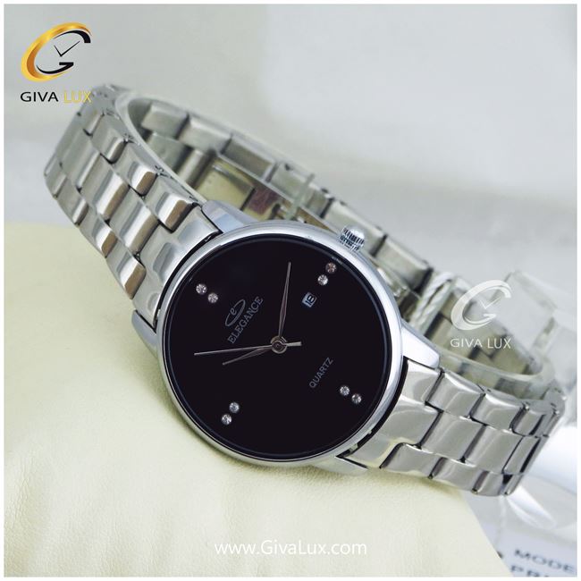 ساعت مچی زنانه الگانس بند فلزی نقره ای