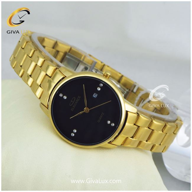 ساعت مچی زنانه الگانس بند فلزی طلایی