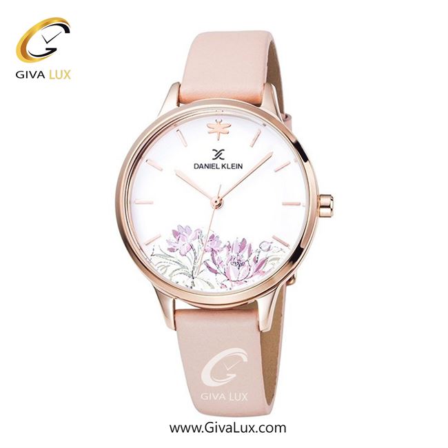 ساعت مچی اورجینال زنانه دنیل کلین رزگلد | صورتی| گلدار/طرحدار-سفید| کد رفرنس DK12030-4