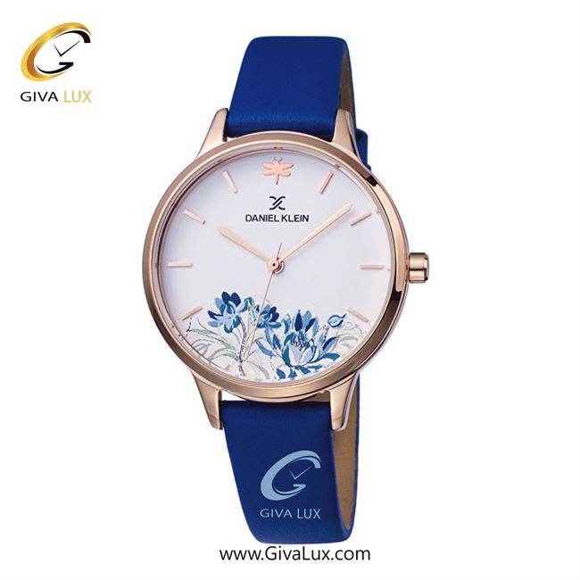 ساعت مچی اورجینال زنانه دنیل کلین رزگلد | سرمه ای| گلدار/طرحدار-سفید| کد رفرنس DK12030-5