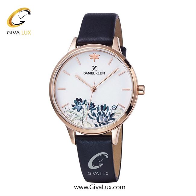 ساعت مچی اورجینال زنانه دنیل کلین رزگلد | مشکی| گلدار/طرحدار-سفید| کد رفرنس DK12030-6