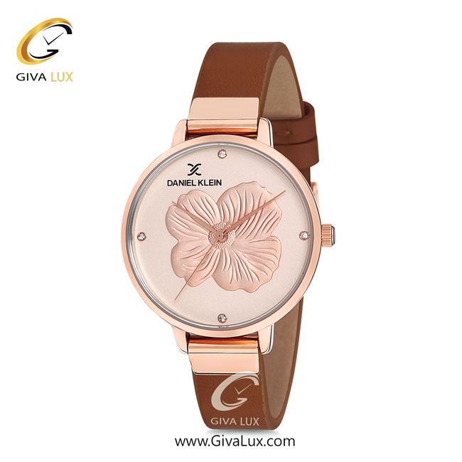 ساعت مچی اورجینال زنانه دنیل کلین رزگلد | قهوه ای| رزگلد-گلدار/طرحدار| کد رفرنس DK12047-2