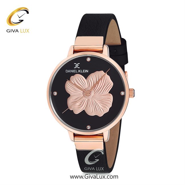 ساعت مچی اورجینال زنانه دنیل کلین رزگلد | مشکی| مشکی-رزگلد-گلدار/طرحدار| کد رفرنس DK12047-7