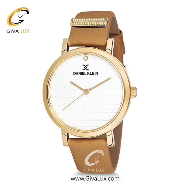 ساعت مچی اورجینال زنانه دنیل کلین طلایی | عسلی| گلدار/طرحدار-نقره ای| کد رفرنس DK12054-2