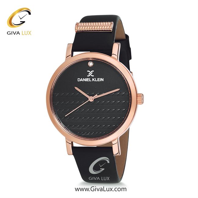 ساعت مچی اورجینال زنانه دنیل کلین رزگلد | مشکی| گلدار/طرحدار-مشکی| کد رفرنس DK12054-4