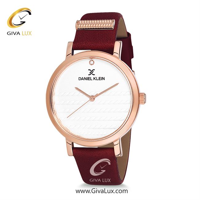 ساعت مچی اورجینال زنانه دنیل کلین رزگلد | زرشکی| گلدار/طرحدار-نقره ای| کد رفرنس DK12054-7
