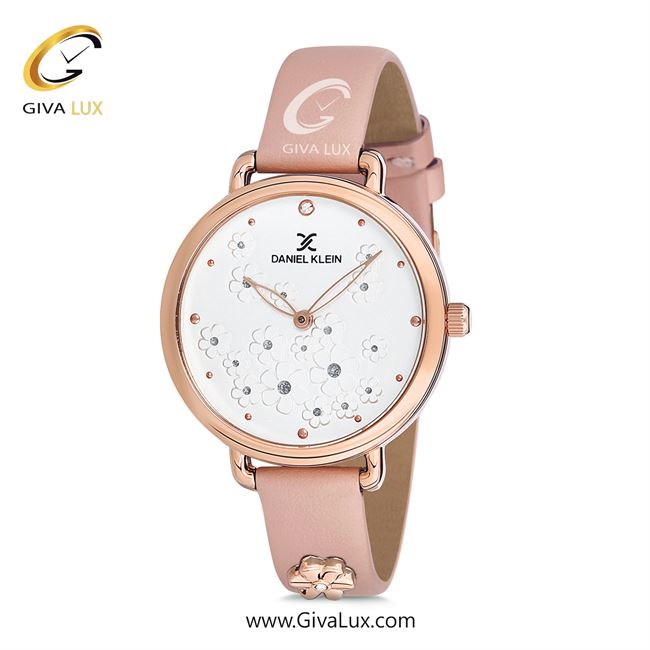 ساعت مچی اورجینال زنانه دنیل کلین رزگلد | صورتی| گلدار/طرحدار-نقره ای| کد رفرنس DK12055-4