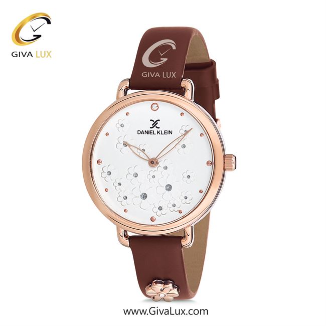 ساعت مچی اورجینال زنانه دنیل کلین رزگلد | قهوه ای| گلدار/طرحدار-نقره ای| کد رفرنس DK12055-5