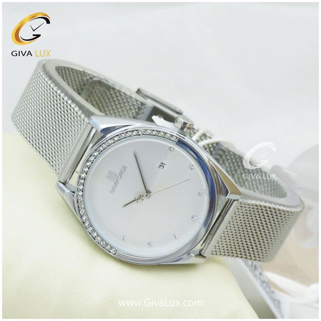 ساعت مچی اورجینال زنانه ناوی فورس|Naviforce|نوی فورس|نیوی فورس نقره ای | نقره ای| سفید| کد رفرنس NF5015L