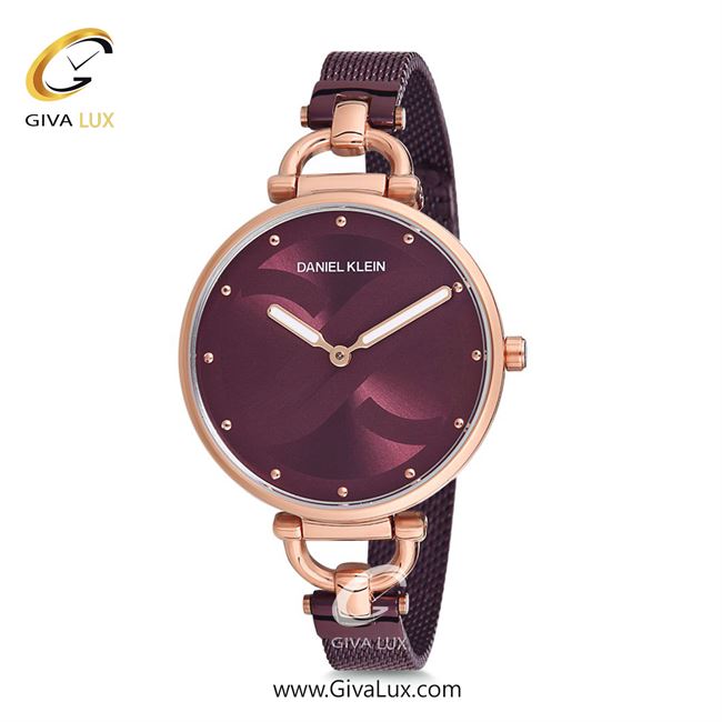 ساعت مچی اورجینال زنانه دنیل کلین رزگلد | زرشکی| گلدار/طرحدار-زرشکی| کد رفرنس DK12064-5