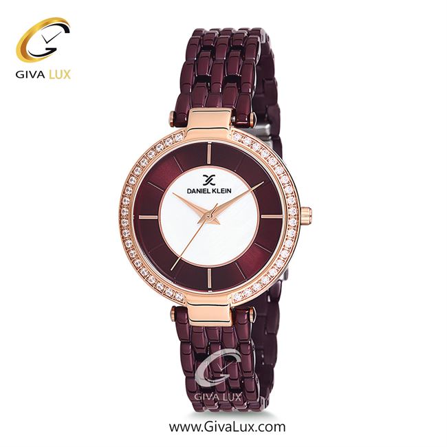 ساعت مچی اورجینال زنانه دنیل کلین رزگلد | زرشکی| سفید-زرشکی| کد رفرنس DK12067-6