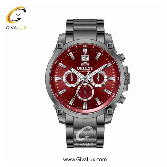 ساعت مچی اورجینال مردانه اورینت (کانتیننتال) | Orient (Continental) سه موتوره کرنوگراف تیتانیوم | تیتانیوم(زغالی)| زرشکی| کد رفرنس 0121